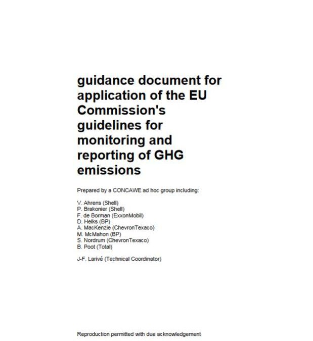 Guidance document for application of the EU Commission’s guidelines for monitoring and reporting of GHG emissions