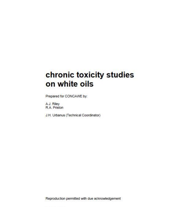 Chronic toxicity studies on white oils