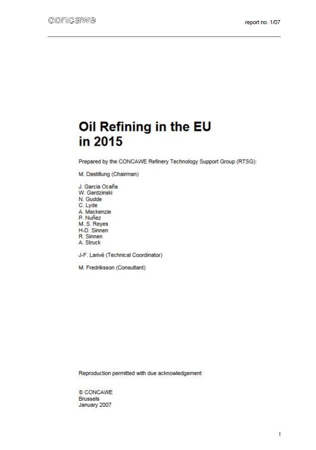 Oil Refining in the EU in 2015