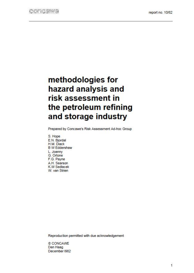 Methodologies for hazard analysis and risk assessment in the petroleum refining and storage industry