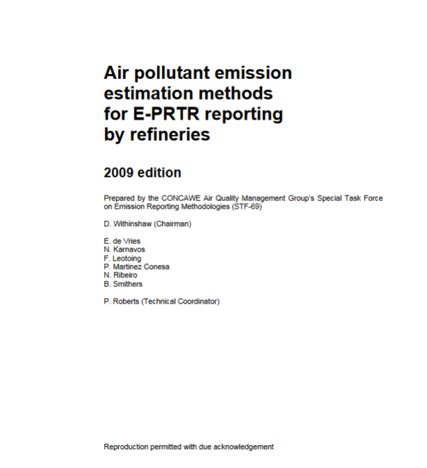 Air pollutant emission estimation methods for E-PRTR reporting by refineries