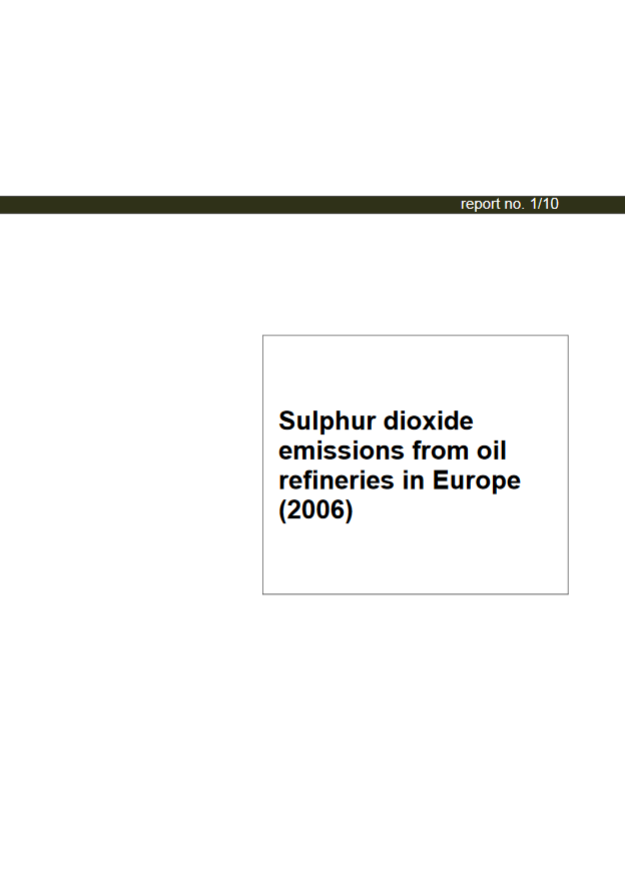 Sulphur dioxide emissions from oil refineries in Europe (2006)