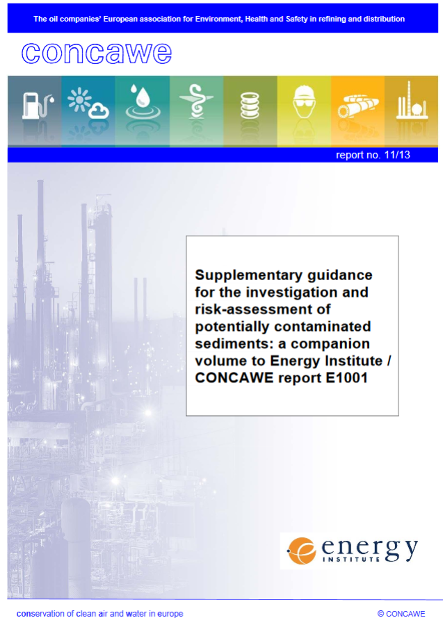 Supplementary guidance for the investigation and risk-assessment of potentially contaminated sediments: a companion volume to Energy Institute