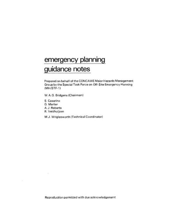 Emergency planning guidance notes