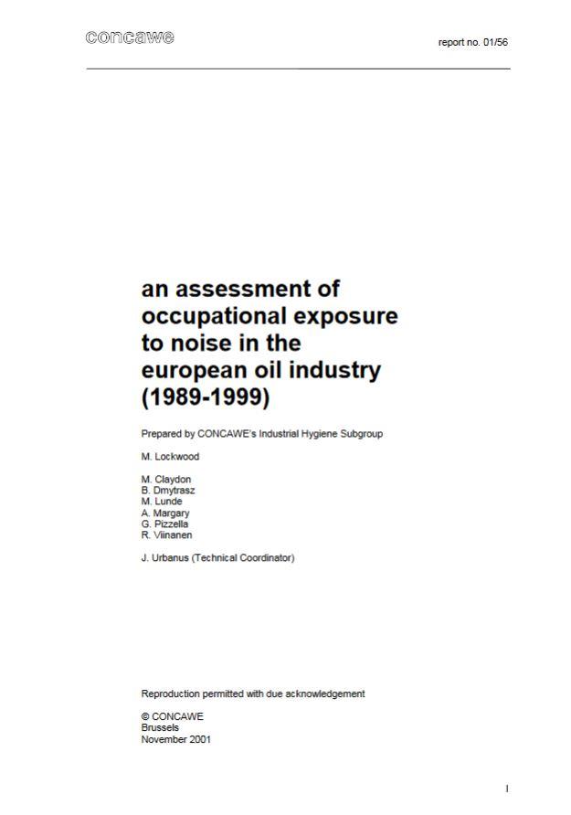 An assessment of occupational exposure to noise in the European oil industry (1989-1999)