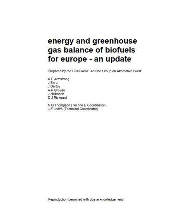 Energy and greenhouse gas balance of biofuels for Europe – an update