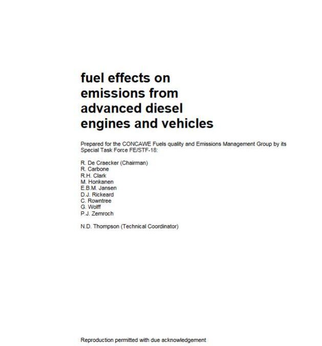 Fuel effects on emissions from advanced diesel engines and vehicles