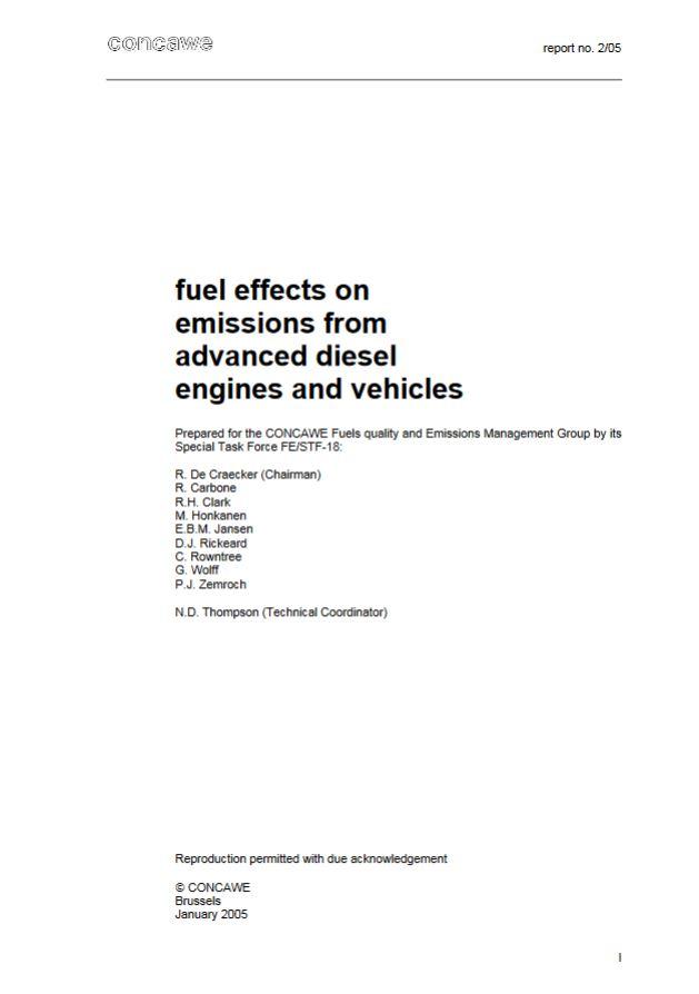Fuel effects on emissions from advanced diesel engines and vehicles