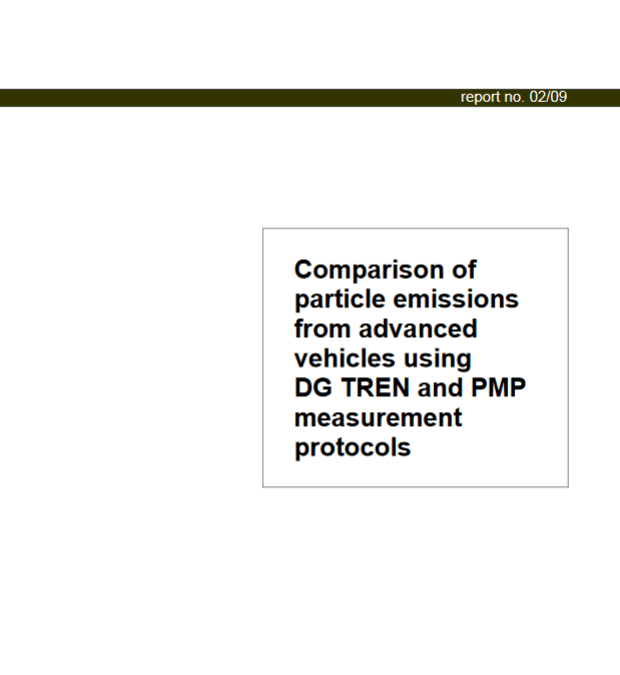 Comparison of particle emissions from advanced vehicles using DG TREN and PMP measurement protocols