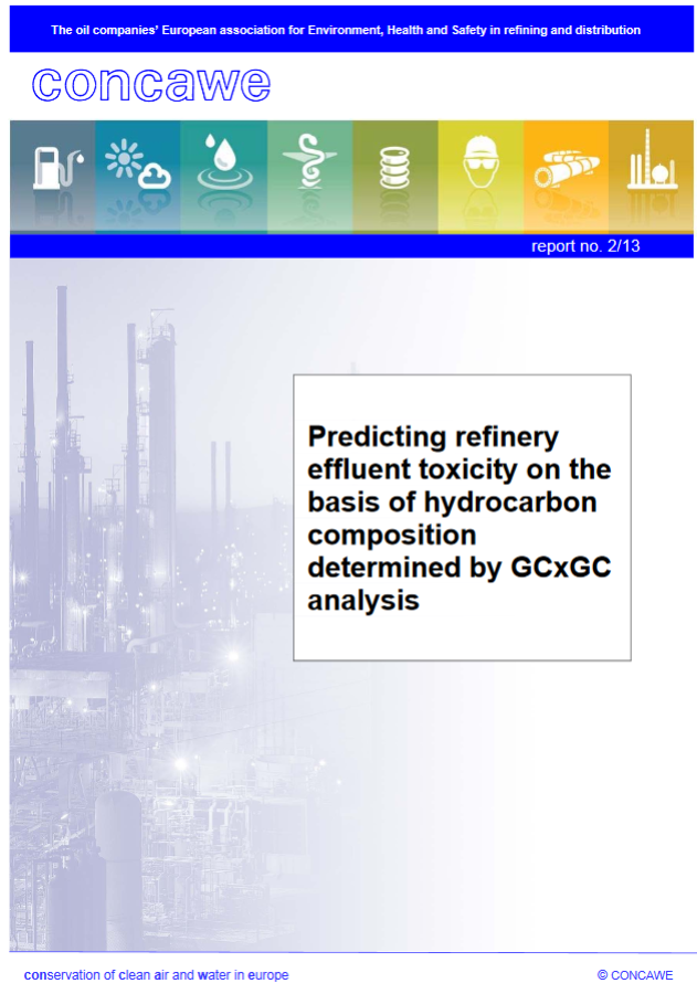Predicting refinery effluent toxicity on the basis of hydrocarbon composition determined by GCxGC analysis