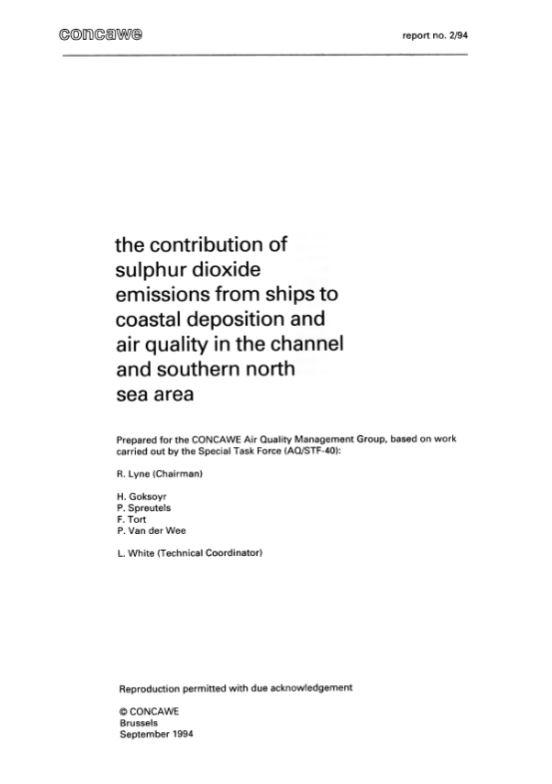 The contribution of sulphur dioxide emissions from ships to coastal deposition and air quality in the channel and southern north sea area