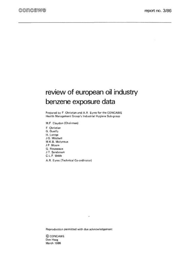 Review of European oil industry benzene exposure data
