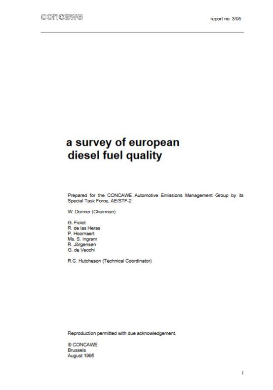 A survey of European diesel fuel quality