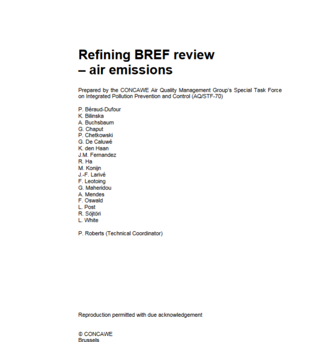 Refining BREF review – air emissions