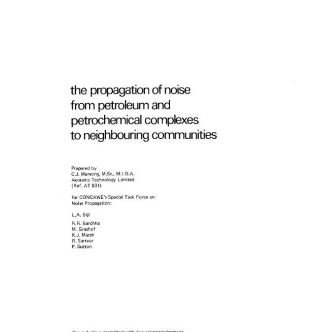 The propagation of noise from petroleum and petrochemical complexes to neighbouring communities