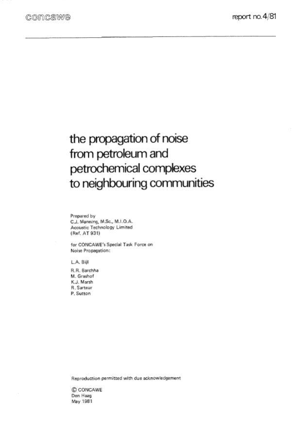 The propagation of noise from petroleum and petrochemical complexes to neighbouring communities