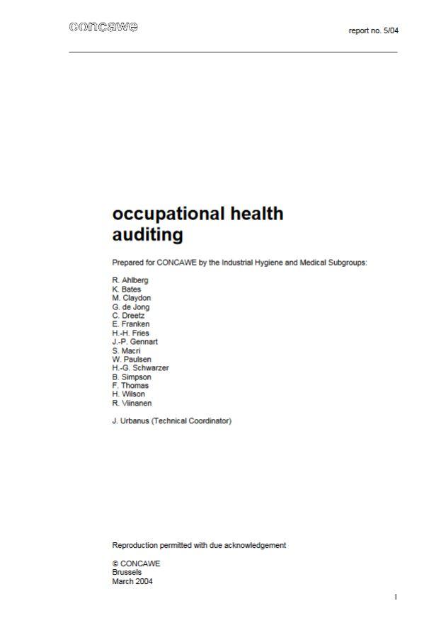 Occupational health auditing