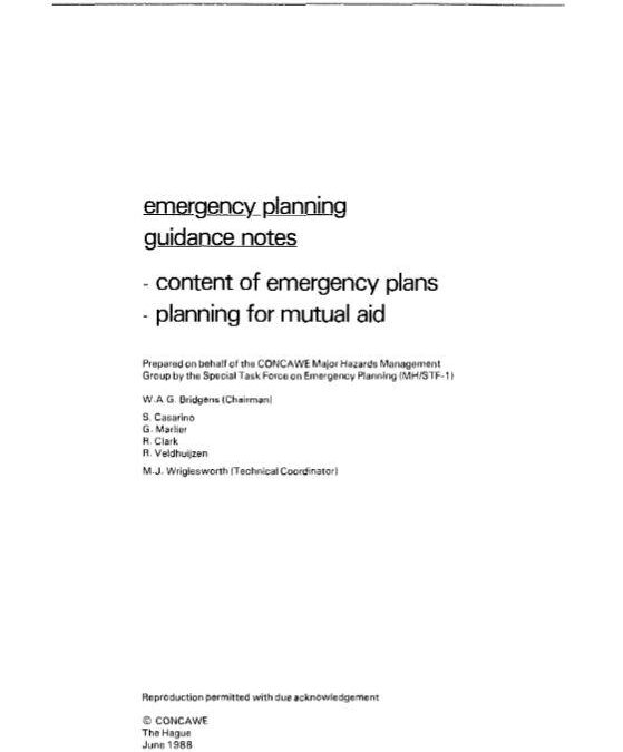 Emergency planning guidance notes – content of emergency plans – planning for mutual aid