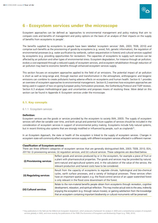 Ecosystem services under the microscope