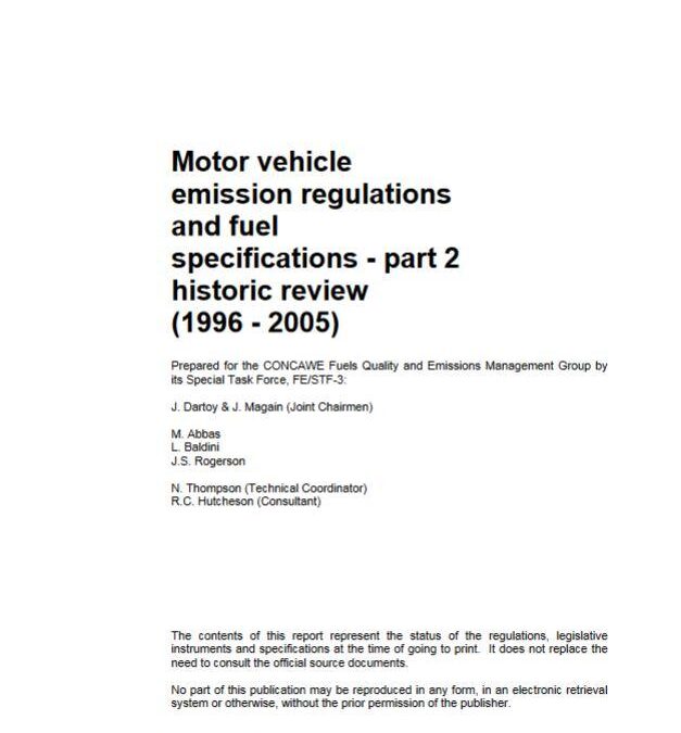Motor vehicle emission regulations and fuel specifications – part 2 historic review (1996 – 2005)