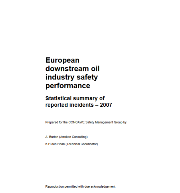 European downstream oil industry safety performance Statistical summary of reported incidents – 2007