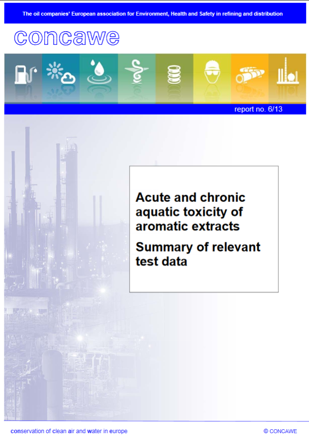 Acute and chronic aquatic toxicity of aromatic extracts. Summary of relevant test data