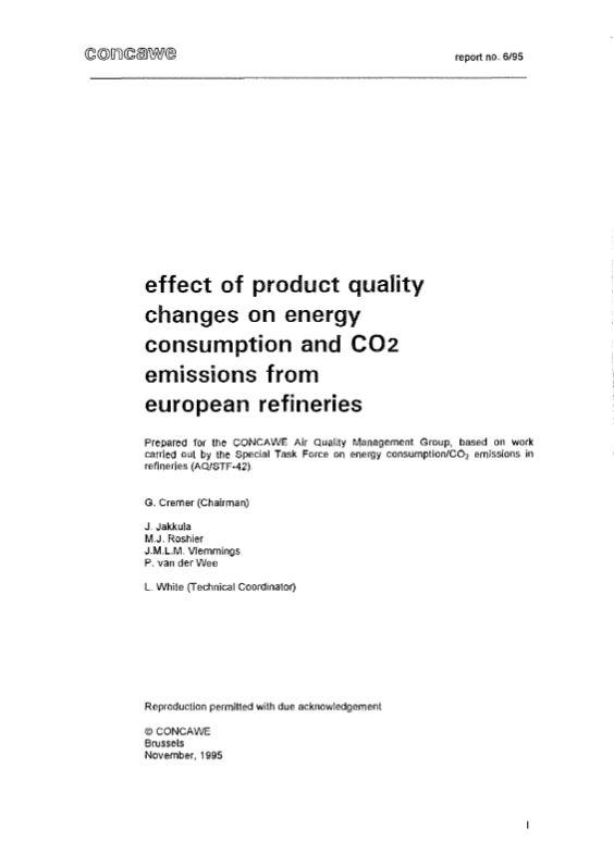 Effect of product quality changes on energy consumption and CO2 emissions from European refineries