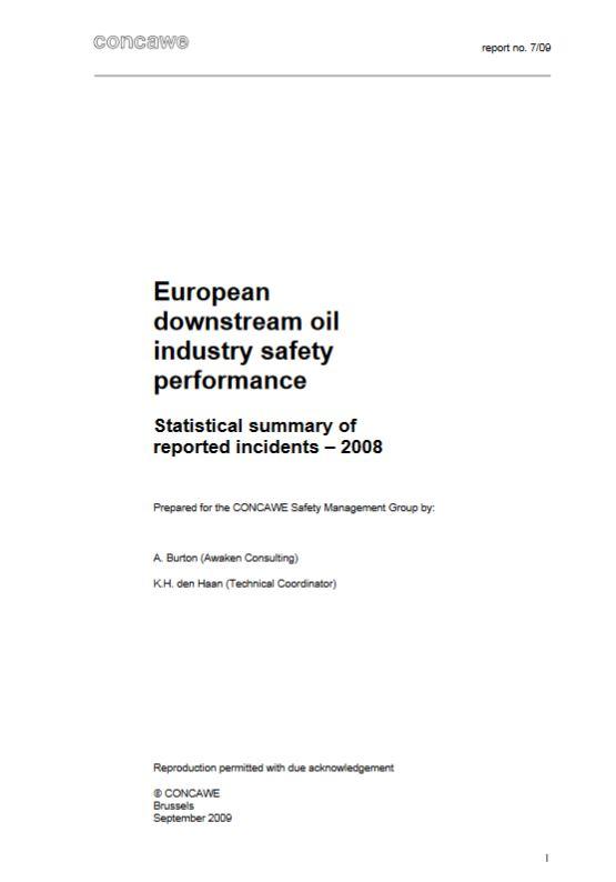 European downstream oil industry safety performance Statistical summary of reported incidents – 2008