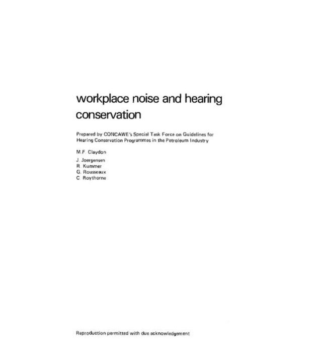 Workplace noise and hearing conservation
