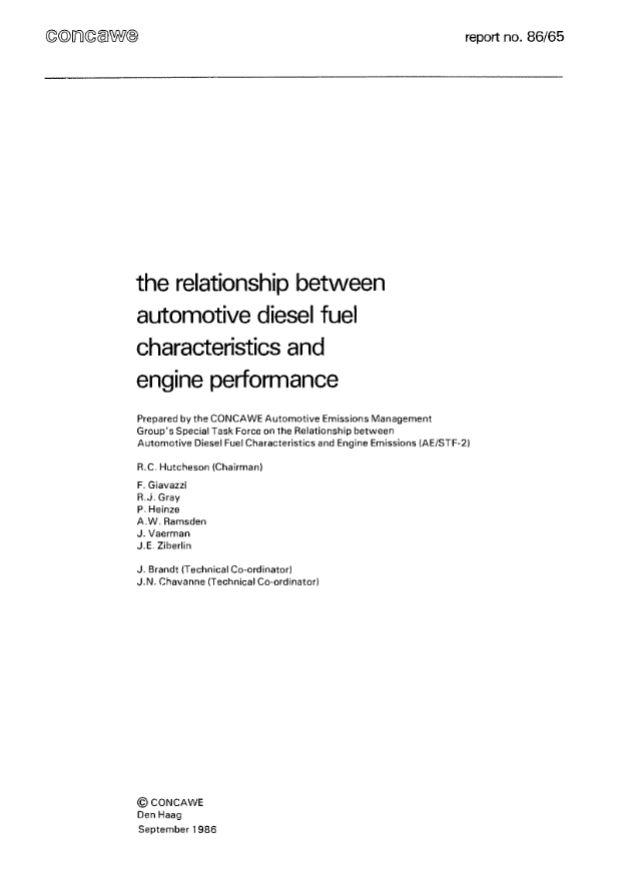 The relationship between automotive diesel fuel characteristics and engine performance