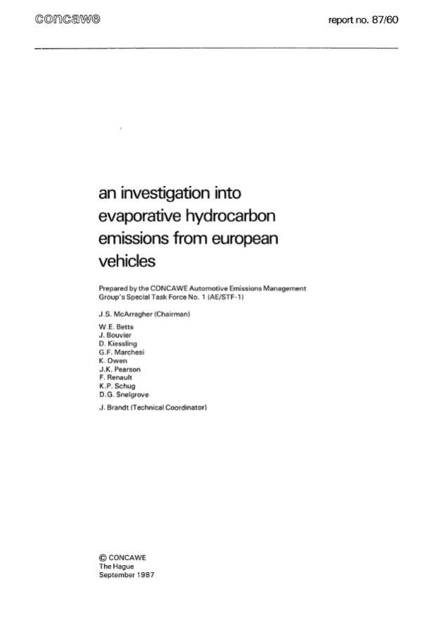 An investigation into evaporative hydrocarbon emissions from European vehicles