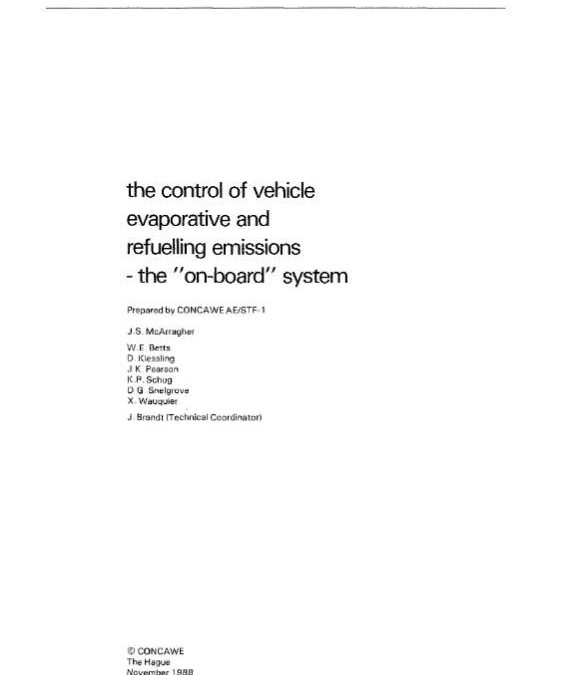 The control of vehicle evaporative and refuelling emissions – the “on-board” system