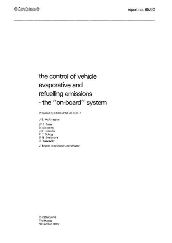 The control of vehicle evaporative and refuelling emissions – the “on-board” system