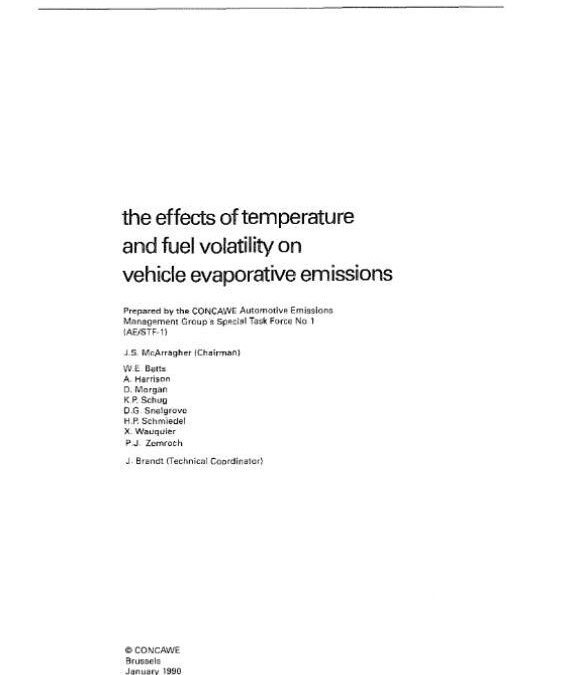 The effects of temperature and fuel volatility on vehicle evaporative emissions