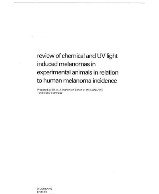 Review of chemical and UV light induced melanomas in experimental animals in relation to human melanoma incidence