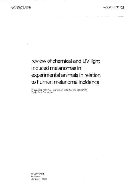 Review of chemical and UV light induced melanomas in experimental animals in relation to human melanoma incidence