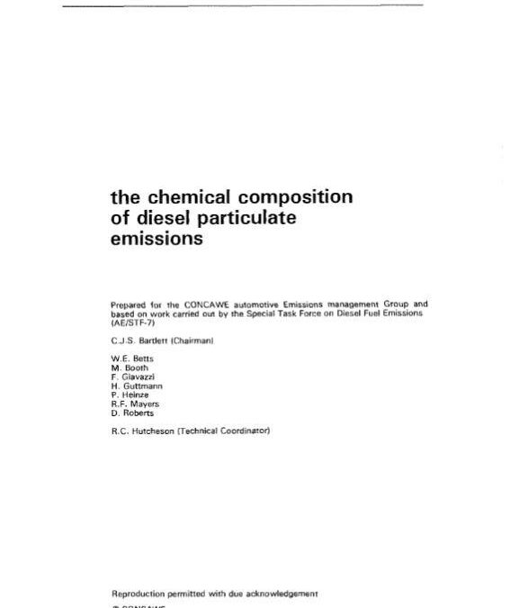 The chemical composition of diesel particulate emissions