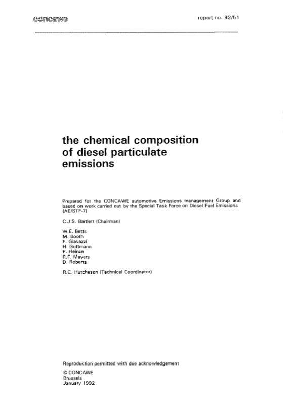 The chemical composition of diesel particulate emissions