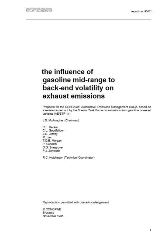 The influence of gasoline mid-range to back-end volatility on exhaust emissions