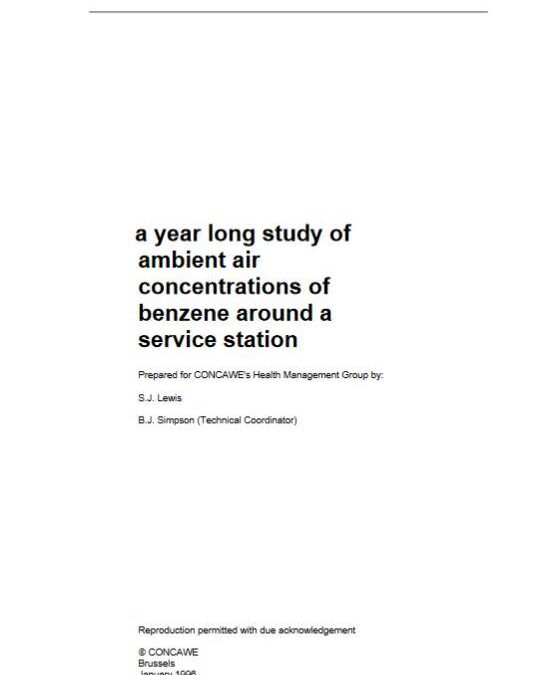 A year long study of ambient air concentrations of benzene around a service station