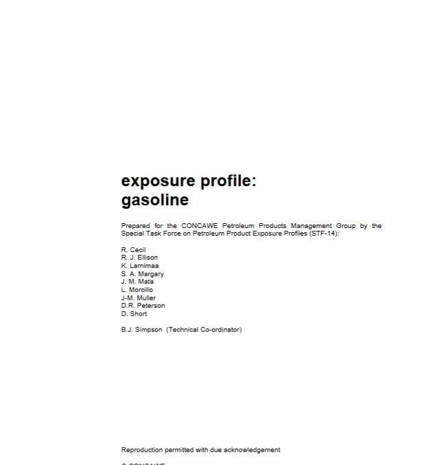 Exposure profile: gasoline