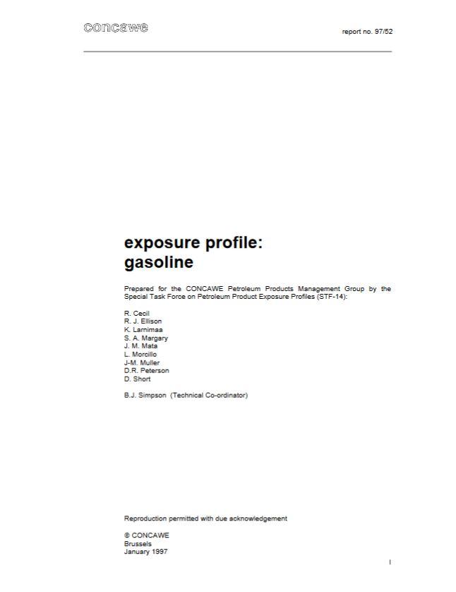 Exposure profile: gasoline