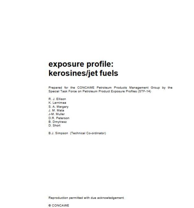 Exposure profile: kerosines/jet fuels