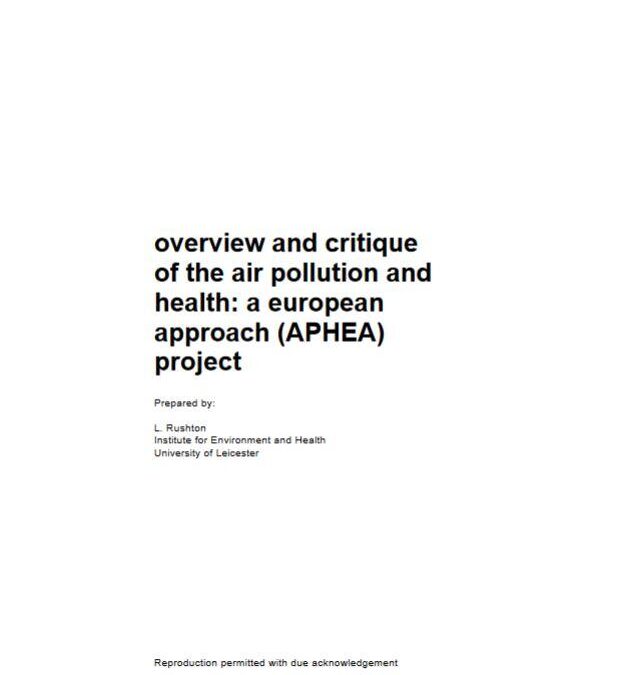 Оverview and critique of the air pollution and health: a European approach (APHEA) project