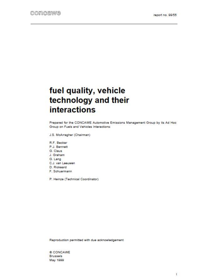 Fuel quality, vehicle technology and their interactions