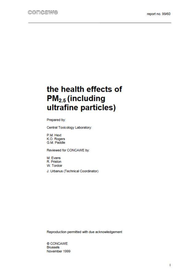 Тhe health effects of PM2.5 (including ultrafine particles)
