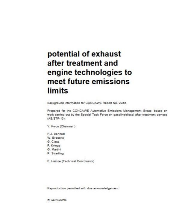 Potential of exhaust after treatment and engine technologies to meet future emissions limits