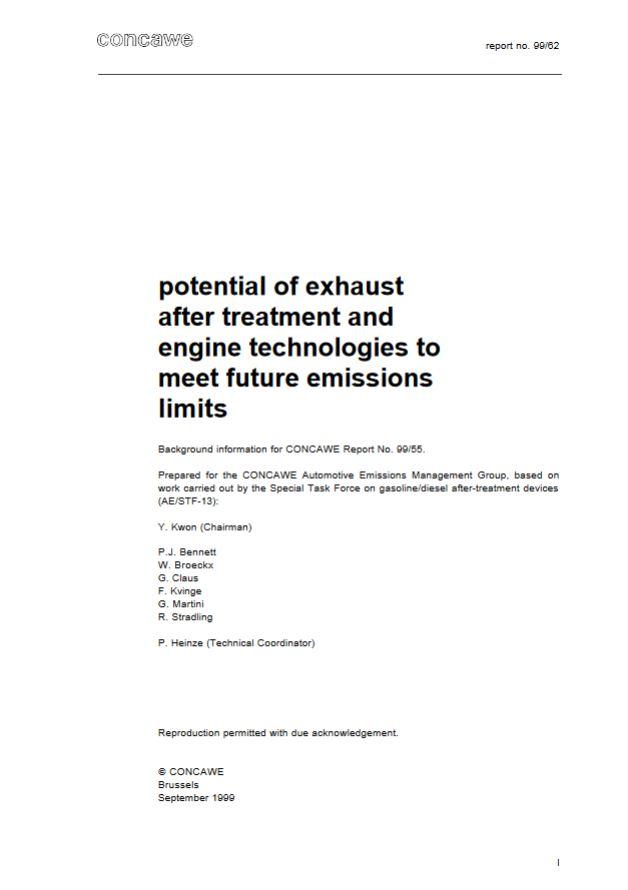 Potential of exhaust after treatment and engine technologies to meet future emissions limits