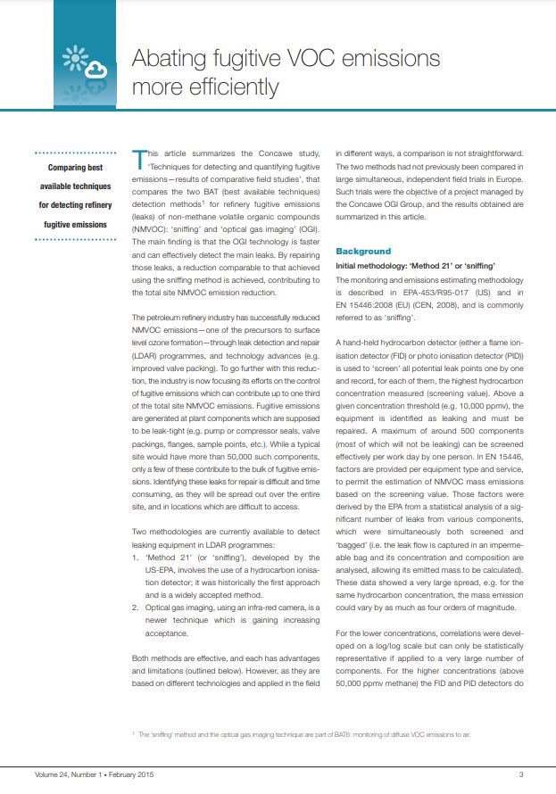 Abating fugitive VOC emissions more efficiently