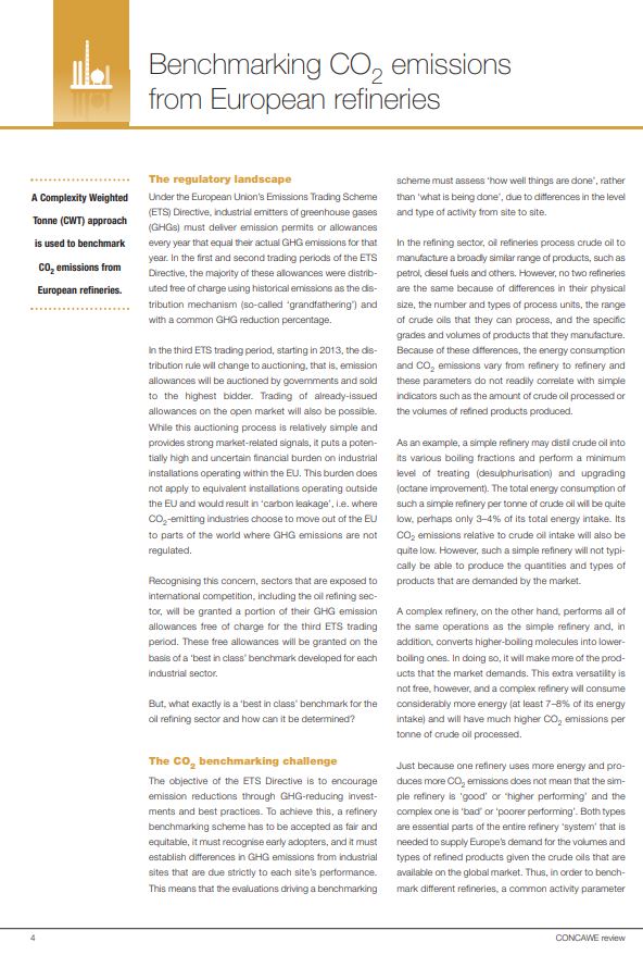 Benchmarking CO2 emissions from European refineries